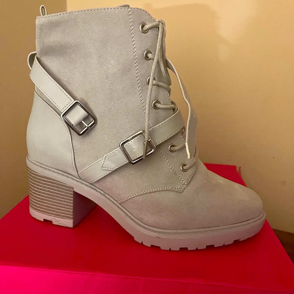 Block heel booties, Size 12, never worn